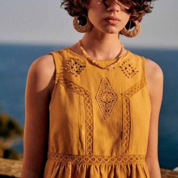 Sezane Dresses & Skirts - Sezane Zarri Dress Ocre, Size 34